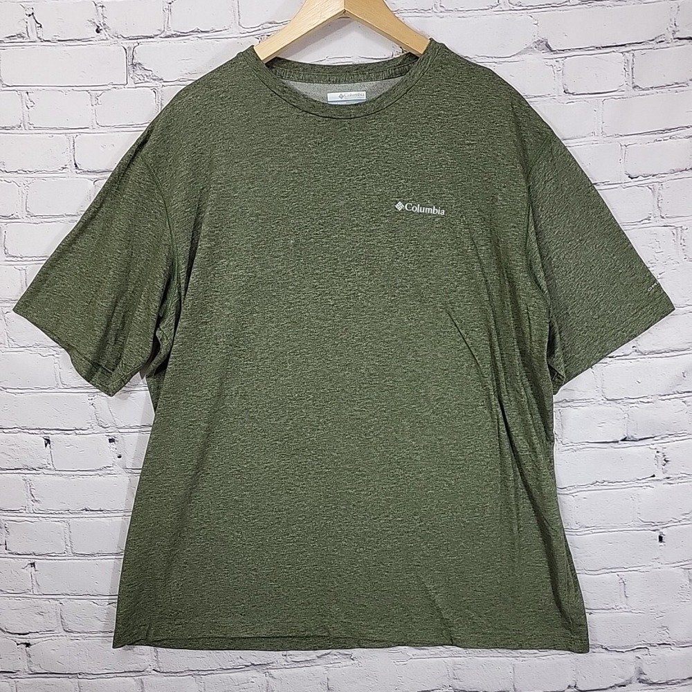 Columbia Sportswear T-Shirt Mens XXL Green Short Sleeve Athletic Outdoor Basic